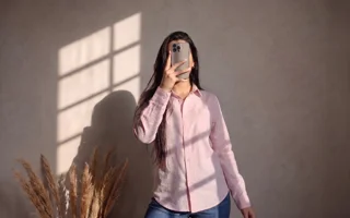 شومیز بسیک پارچه لینن اسلپ کد ۰۱۶