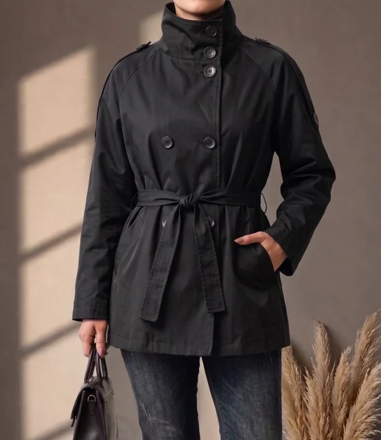 ترنچ کت آستردار کتان زارا گرم بالا کد 019